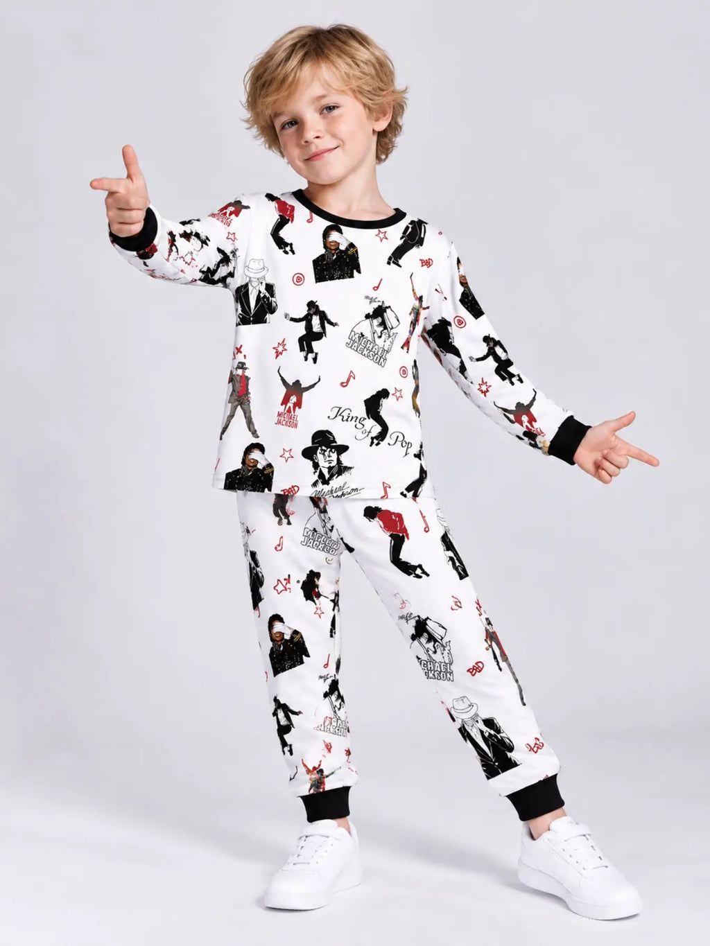 Halloween Kids Print Long Sleeve Pajama Set, Ghost Print Pajamas, Soft Fabric, Fall Winter Sleepwear, Ages 5-14