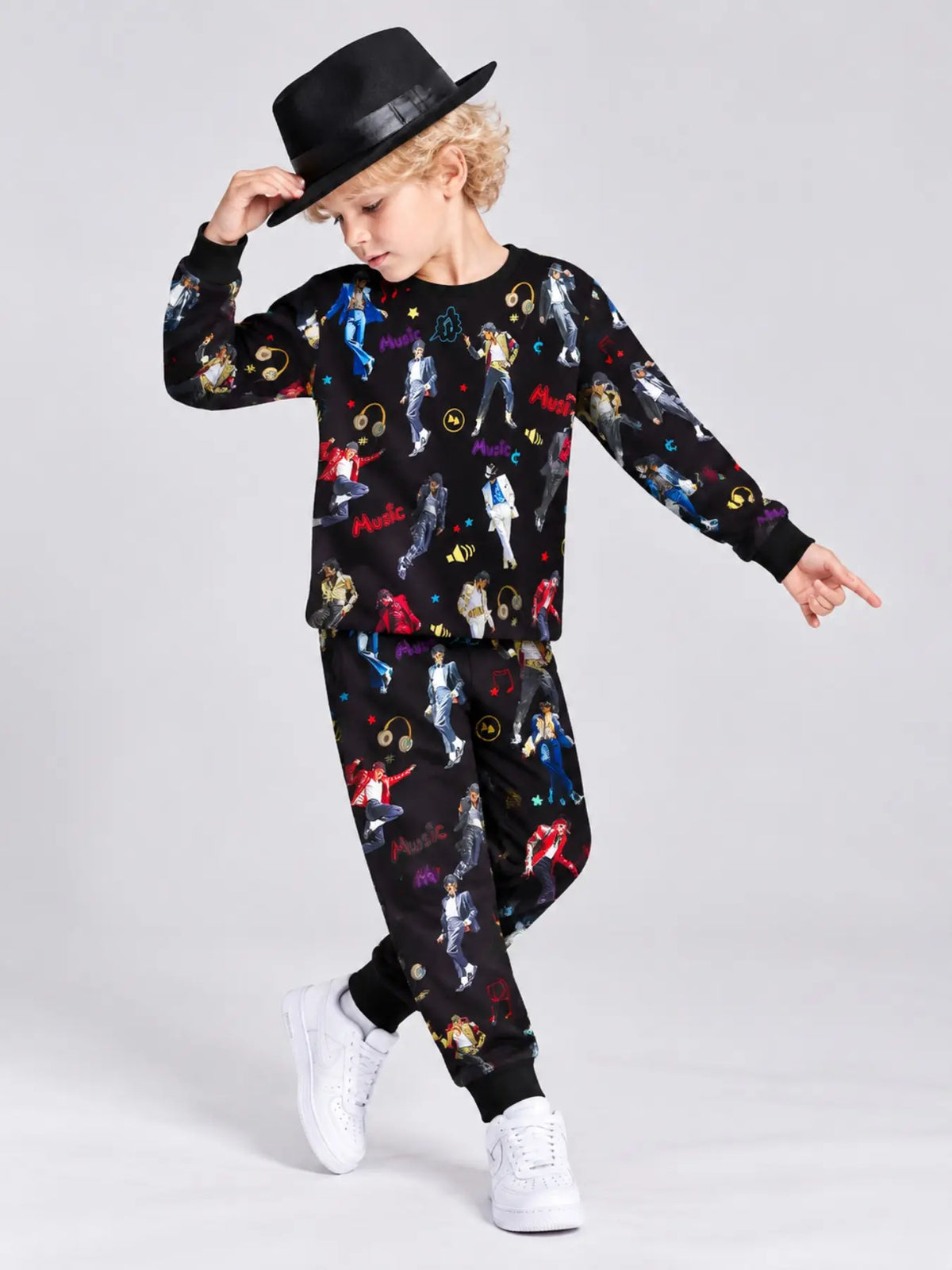 Halloween Kids Print Long Sleeve Pajama Set, Ghost Print Pajamas, Soft Fabric, Fall Winter Sleepwear, Ages 5-14