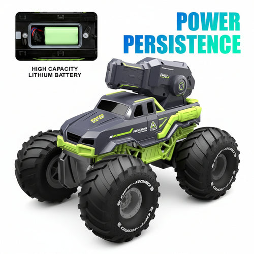 Unisex RC 4WD Amphibious Water Cannon Truck for Hobbyists, Remote Control Beach Toy, Built-In Batteries, 10M Range, Dual Control, Massive Off-Road Tires, Durable Design, Powerful Water Cannon, Rc Cars