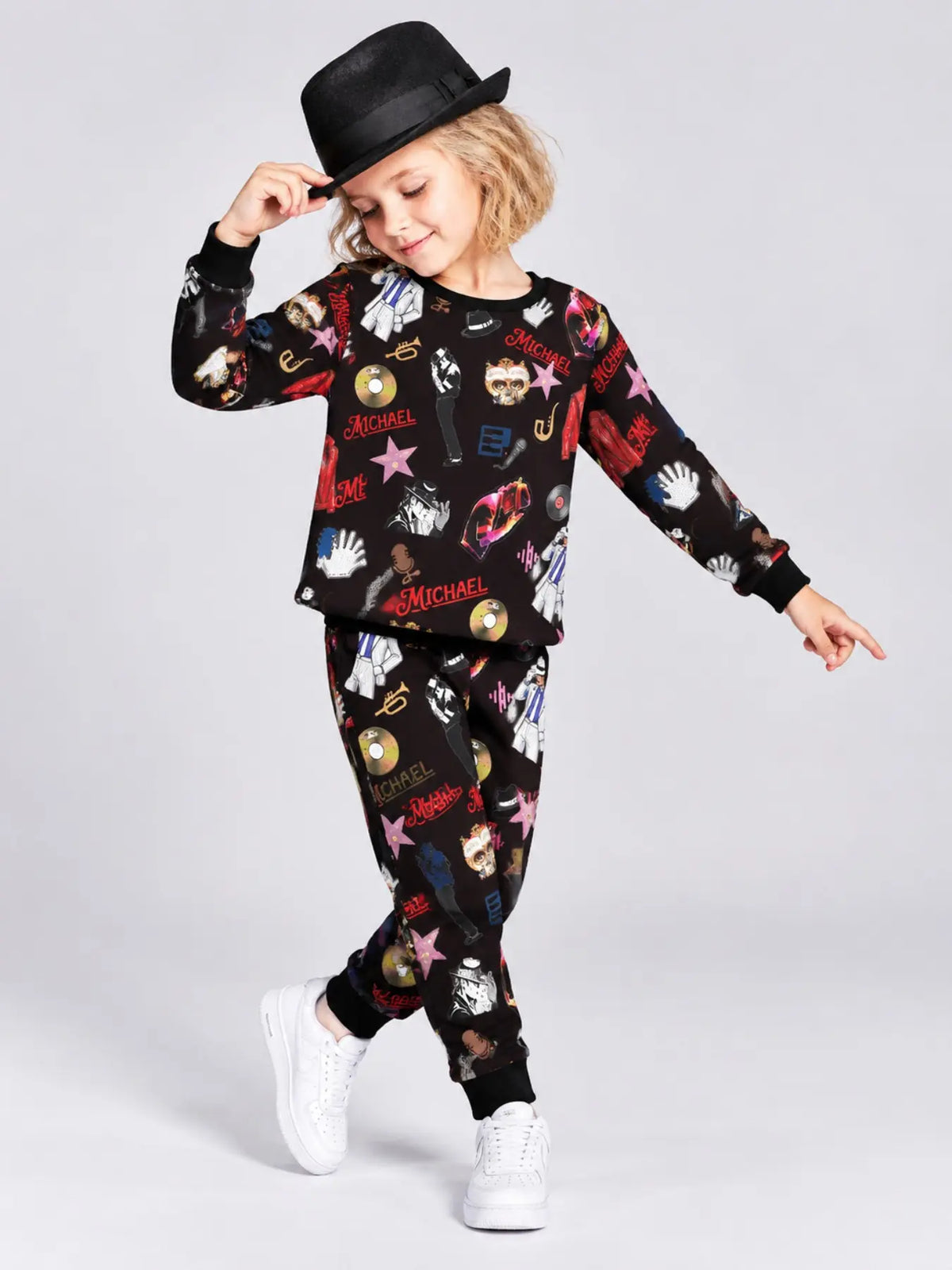 Halloween Kids Print Long Sleeve Pajama Set, Ghost Print Pajamas, Soft Fabric, Fall Winter Sleepwear, Ages 5-14