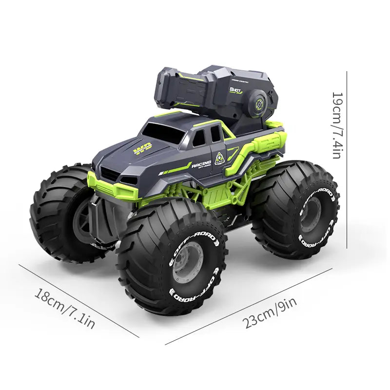 Unisex RC 4WD Amphibious Water Cannon Truck for Hobbyists, Remote Control Beach Toy, Built-In Batteries, 10M Range, Dual Control, Massive Off-Road Tires, Durable Design, Powerful Water Cannon, Rc Cars